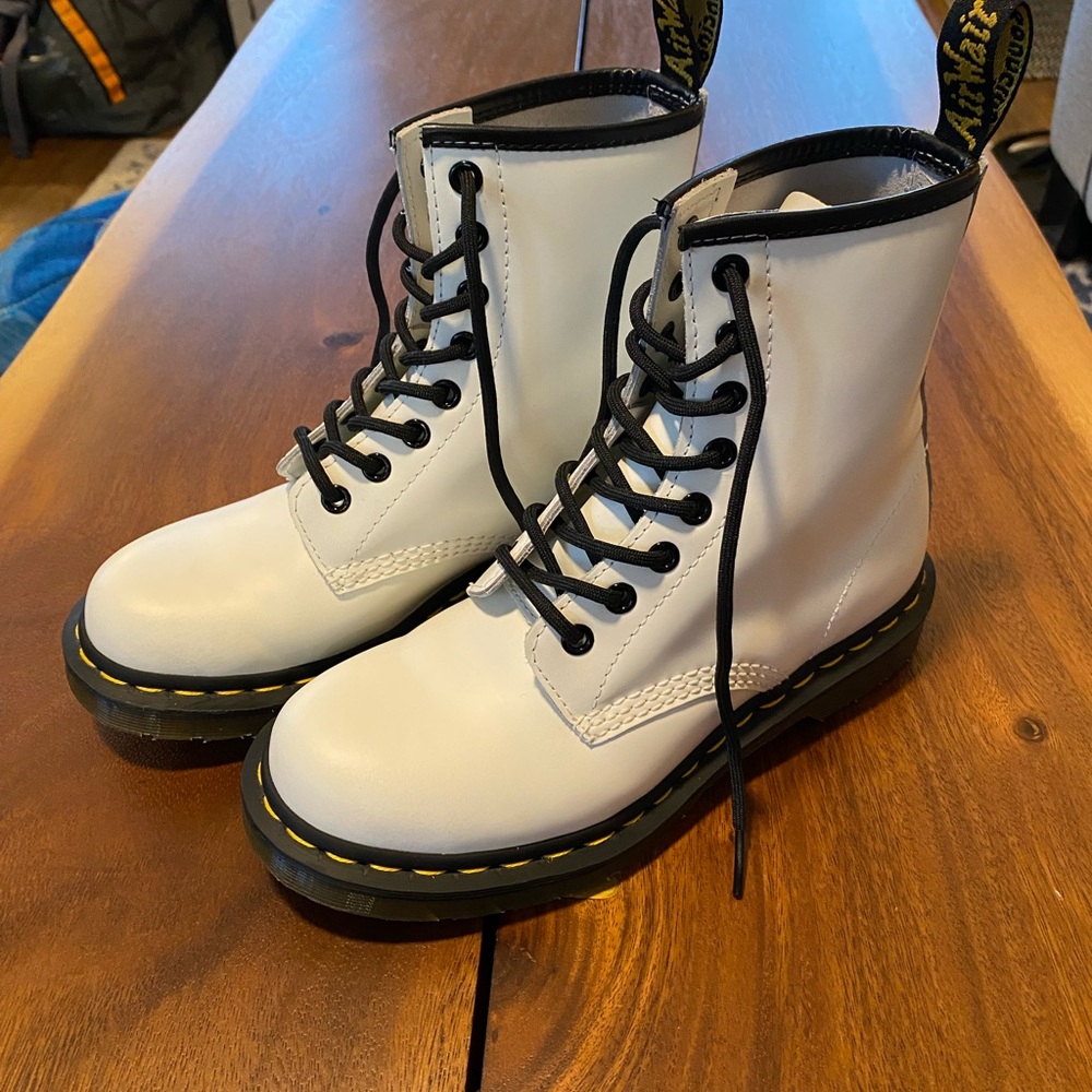 Dr. Martins, 1460 White Boots - Size 6